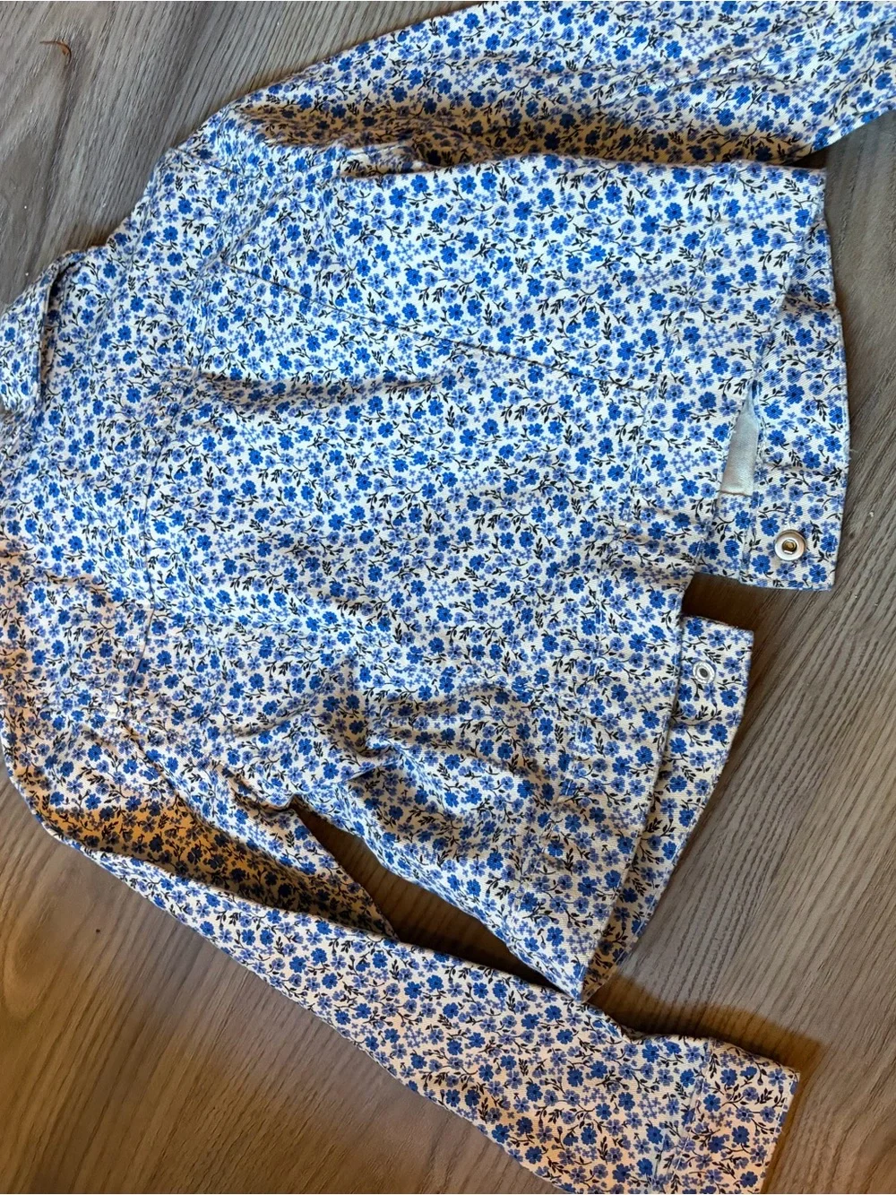 H&M Floral Print Denim Jacket Size 4-5T Ditsy Floral Denim Trucker Jacket NEW